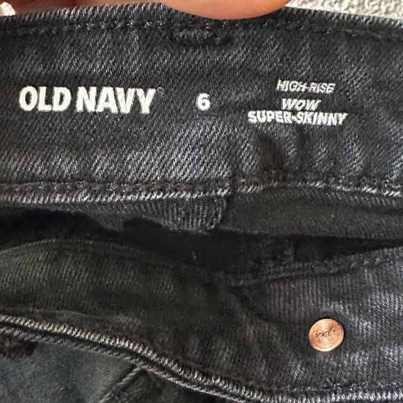 Old Navy High Rise Super Skinny Black Jeans Size 6 - Picture 7 of 9
